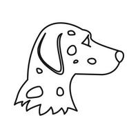 ícone de cachorro dálmata, estilo de estrutura de tópicos vetor