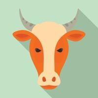 ícone de cabeça de vaca de fazenda, estilo simples vetor