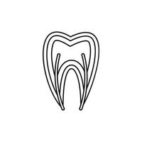 ícone de seção transversal do dente, estilo de estrutura de tópicos vetor