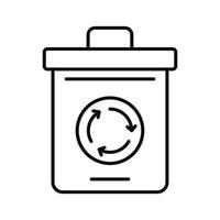 ícone de pote de reciclagem, estilo de estrutura de tópicos vetor