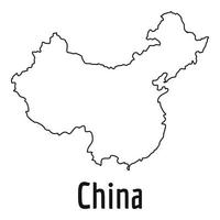 vetor de linha fina de mapa da china simples