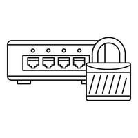ícone protegido do roteador, estilo de estrutura de tópicos vetor