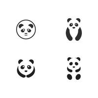 ilustração de ícone vetorial de modelo de logotipo de panda fofo vetor