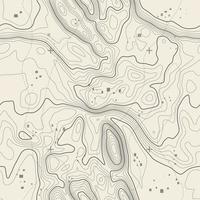 fundo de mapa topográfico vector sem emenda. padrão sem emenda do mapa de topografia de linha. grade geográfica do fundo do contorno. trilha de caminhada na montanha sobre o terreno. padrão ondulado sem emenda.