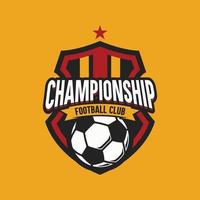 modelos de design de logotipo de distintivo de futebol de cor de ouro vermelho de futebol ilustrações vetoriais de identidade de equipe esportiva isoladas em fundo dourado vetor