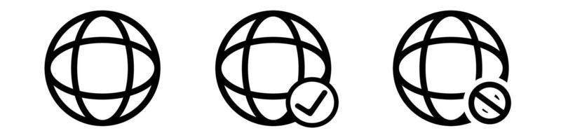 conjunto de vetores de ícone do globo para web