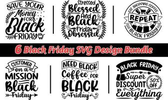 pacote de design de modelo vetorial svg sexta-feira negra para impressão em camisetas, camisas, bolsas, bonés, canecas e crachás de venda. vetor