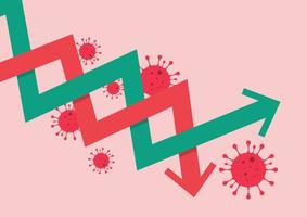 queda do gráfico do mercado de ações devido à pandemia de covid-19 vetor