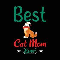 design de camiseta de gato de natal vetor