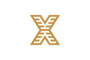 letra simples x logotipo monolinha vetor