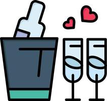 garrafa vidro amor casamento ícone de cor plana vetor ícone modelo de banner