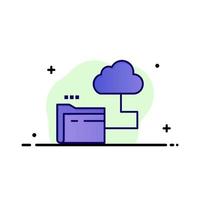 modelo de logotipo de negócios de arquivo de armazenamento de pasta em nuvem cor plana vetor