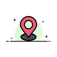 pino de marcador de mapa de localização modelo de banner de vetor de ícone de linha plana de negócios
