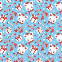 bonito padrão perfeito de natal com ratinho, doces e flocos de neve. ilustração vetorial vetor