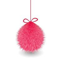 brinquedo rosa macio 3d fofo e realista com fita bola de pelo engraçada para design de jogo ilustração vetorial vetor