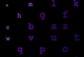 layout de vetor roxo escuro com alfabeto latino.