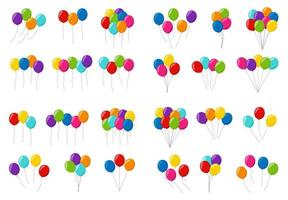conjunto de balões coloridos de hélio vetor