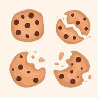 vetor de desenhos animados de biscoitos com gotas de chocolate
