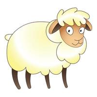 ícone de ovelha de fazenda, estilo cartoon vetor