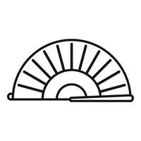 ícone de ventilador de mão de verão, estilo de estrutura de tópicos vetor