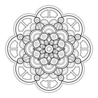 padrão de mandala para arte na parede livro de colorir design de impressão de tatuagem de padrão de renda para uma camisa de pintura de papel de parede e cartões de design de adesivo de estêncil de azulejo ornamento decorativo texturizado. em fundo branco vetor