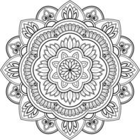 padrão de mandala para arte na parede livro de colorir design de impressão de tatuagem de padrão de renda para uma camisa de pintura de papel de parede e cartões de design de adesivo de estêncil de azulejo ornamento decorativo texturizado. em fundo branco vetor