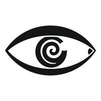 ícone de hipnose de olho mágico, estilo simples vetor
