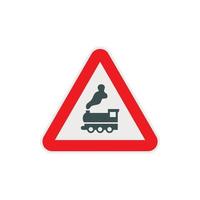 travessia ferroviária de sinal de aviso sem ícone de barreira vetor