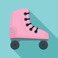 ícone de patins rosa, estilo simples vetor