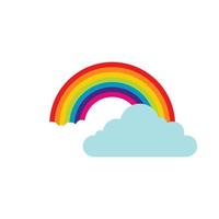nuvens e ícone do arco-íris, estilo simples vetor