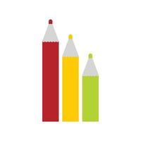 ícone de três lápis de cor, estilo simples vetor