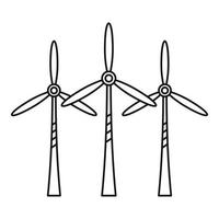 ícone da estação de turbina eólica, estilo de estrutura de tópicos vetor