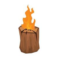 ícone de fogo de madeira de árvore, estilo simples vetor
