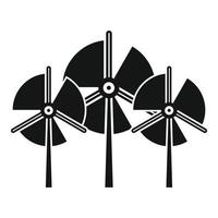 ícone da turbina eólica da hélice, estilo simples vetor