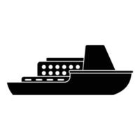 ícone de cruzeiro de navio, estilo preto simples vetor