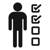 ícone de pontos de recrutamento de homem, estilo simples vetor