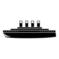 ícone retrô de navio, estilo preto simples vetor