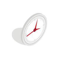 ícone de relógio de escritório branco, estilo 3d isométrico vetor