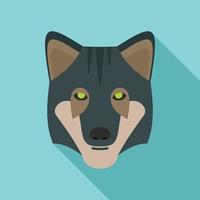 ícone do lobo selvagem, estilo simples vetor