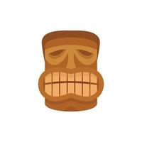 ícone do ídolo tiki sorridente, estilo simples vetor