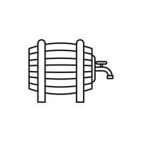 barril de madeira com ícone de toque, estilo de estrutura de tópicos vetor