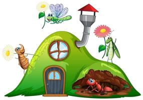 tema de jardinagem com insetos em sua casa vetor