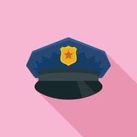 ícone do boné da polícia, estilo simples vetor
