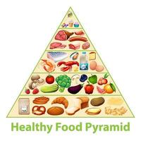 gráfico de pirâmide de alimentos saudáveis vetor