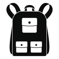 ícone de mochila tradicional, estilo simples vetor
