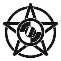 ícone do símbolo da estrela mágica, estilo simples vetor
