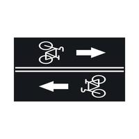estrada para o ícone dos ciclistas, estilo simples vetor