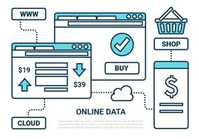 Marketing Online Ícones livres planas Vector