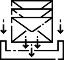 ícone de envelope em imagem vetorial preta, ilustração de envelope em preto sobre fundo branco, um design de envelope em um fundo branco vetor