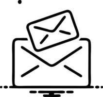 ícone de envelope em imagem vetorial preta, ilustração de envelope em preto sobre fundo branco, um design de envelope em um fundo branco vetor